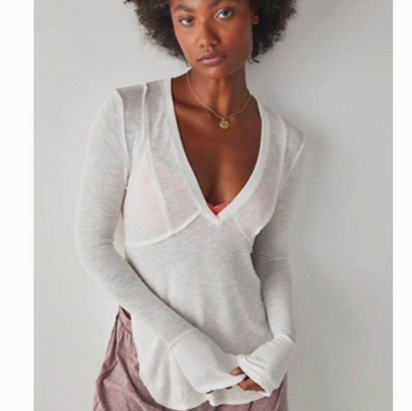 Intimately By Free People Tops - Intimately Free People Laying Low Long Sleeve Tee Size Large NWT